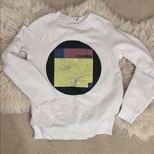 Colorblock Vintage Style Graphic White Sweater